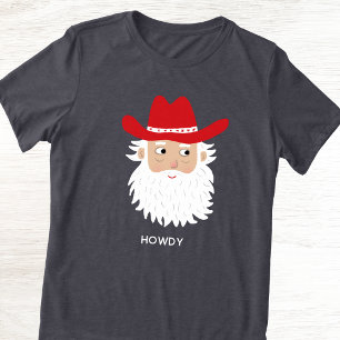 Cowboy Santa Claus benutzerdefinierter Text Weihna Tri-Blend Shirt