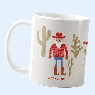 Cowboy Santa Claus Weihnachten Benutzerdefinierter Kaffeetasse