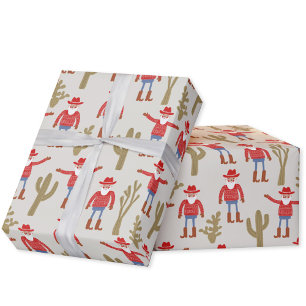Cowboy Santa Claus Weihnachten Geschenkpapier