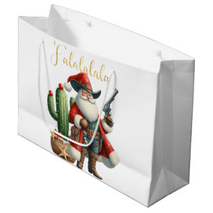 Cowboy Santa Falalala Desert Cactus Pistol Große Geschenktüte