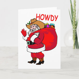 Cowboy Santa Feiertagskarte
