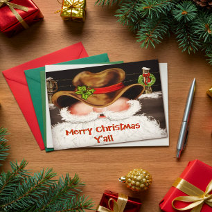 Cowboy Santa "Frohe Weihnachten - alles" Karte
