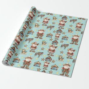 Cowboy Santa Geschenkpapier