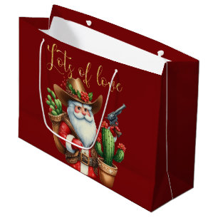 Cowboy Santa Lots Liebe Wüste Kaktus Pistole Große Geschenktüte
