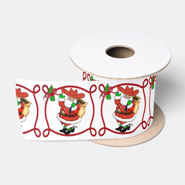 Cowboy Santa mit der Seilgrenze Satinband (Spule)
