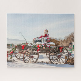 Cowboy Santa - Wagon mit Hay Bales