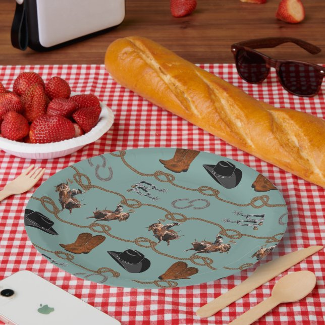 Cowboy-Scheunenparty  Pappteller (Picknick)
