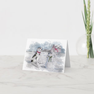 Cowboy-Schneemann gefaltete Weihnachtskarte Karte