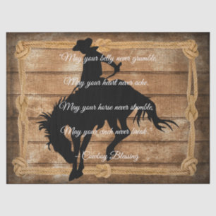 Cowboy Segen Silhouette Bucking Bronco Pferd Seidenpapier