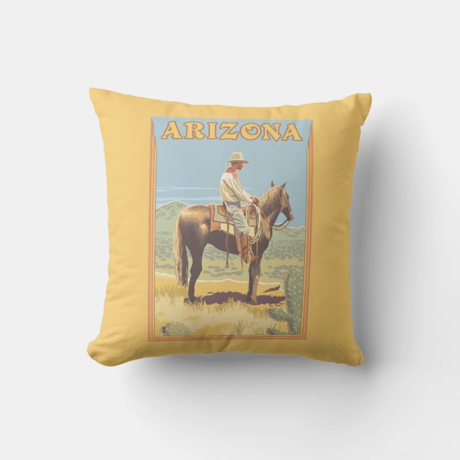 Cowboy (Seitenansicht) Arizona Kissen (Vorderseite)