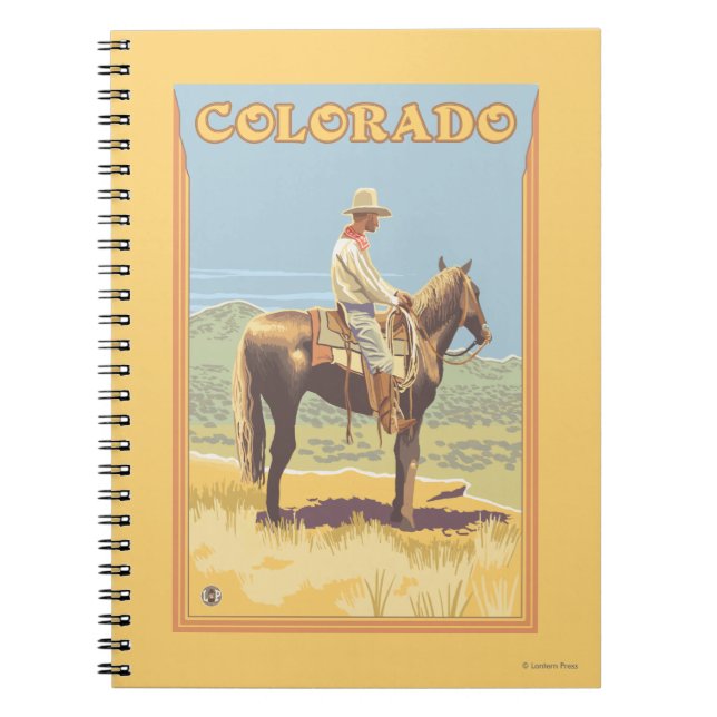 Cowboy (Seitenansicht)Colorado Notizblock (Vorderseite)