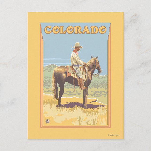 Cowboy (Seitenansicht)Colorado Postkarte (Vorderseite)