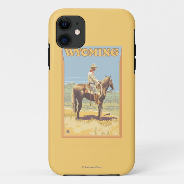 Cowboy (Seitenansicht) Wyoming Case-Mate iPhone Hülle (Rückseite)