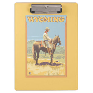 Cowboy (Seitenansicht) Wyoming Klemmbrett