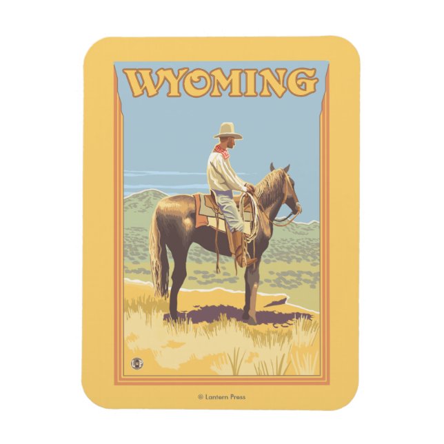 Cowboy (Seitenansicht)Wyoming Magnet (Vertikal)