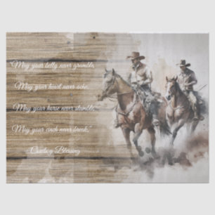 Cowboy Sessing Pferd Seidenpapier