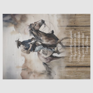 Cowboy Sessing Western Man Horse Seidenpapier