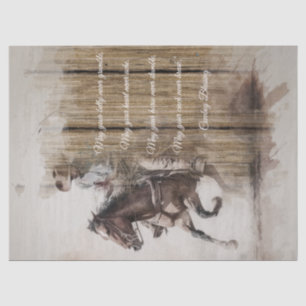Cowboy Sessing Western Man Horse Seidenpapier