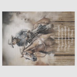 Cowboy Sessing Western Man Horse Seidenpapier