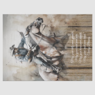 Cowboy Sessing Western Man Horse Seidenpapier