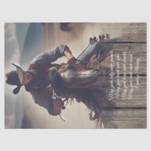 Cowboy Sessing Western Man Horse Seidenpapier