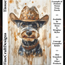 Cowboy Sheriff Schnauzer Hund in Hat DD7 Decoupage
