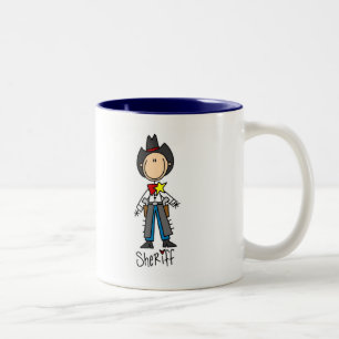 Cowboy Sheriff T-Shirts und Geschenke Zweifarbige Tasse