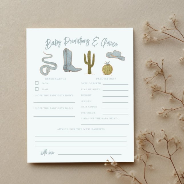 Cowboy Shower Baby Vorhersagen & Advice Card (Von Creator hochgeladen)