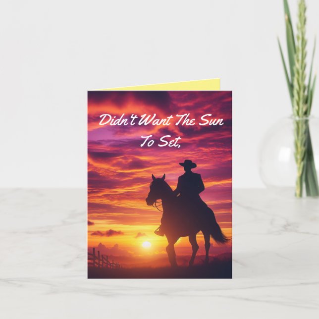Cowboy-Silhouette Geburtstagskarte Karte (Vorderseite)