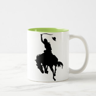 Cowboy-Silhouette; Glühen Zweifarbige Tasse