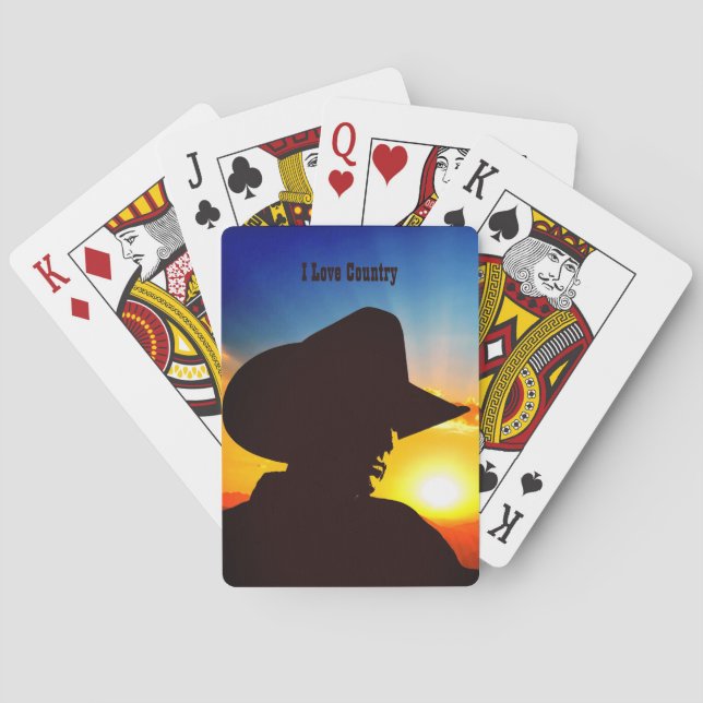 Cowboy-Silhouette Spielkarten (Rückseite)