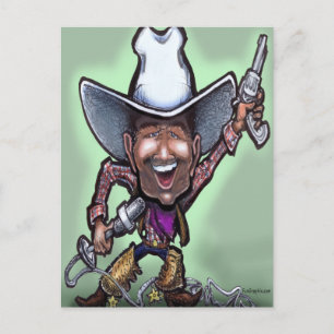 Cowboy singen postkarte