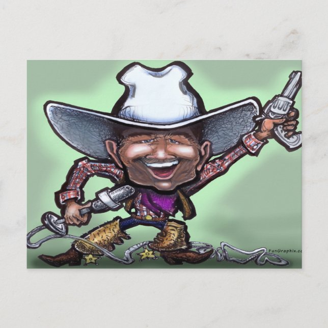 Cowboy singen postkarte (Vorderseite)