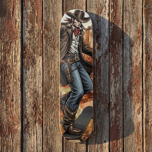 Cowboy Skaten Illustration Skateboard (Von Creator hochgeladen)