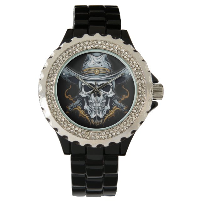 Cowboy Skeleton Armbanduhr (Vorderseite)