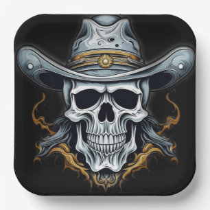Cowboy Skeleton Pappteller