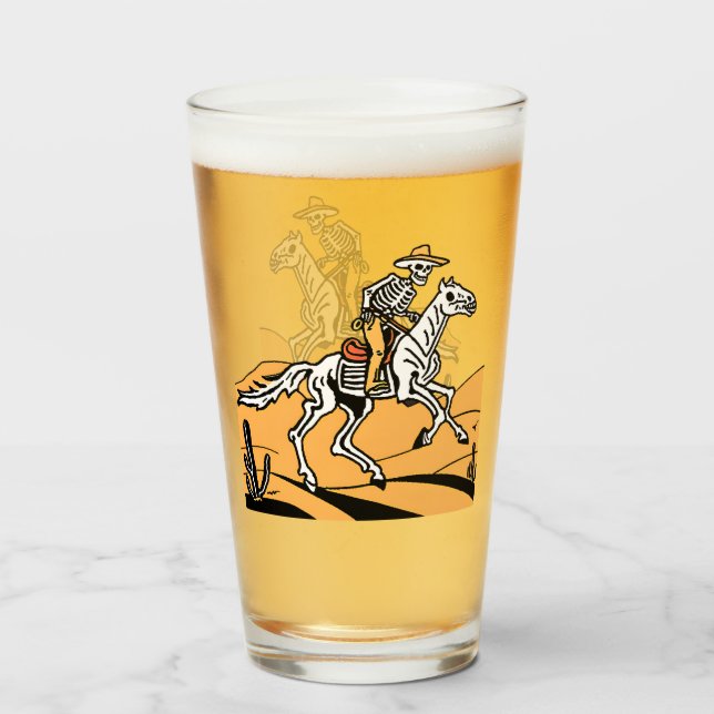 Cowboy Skeleton Western Skeleton Glas (Vorne (Gefüllt))