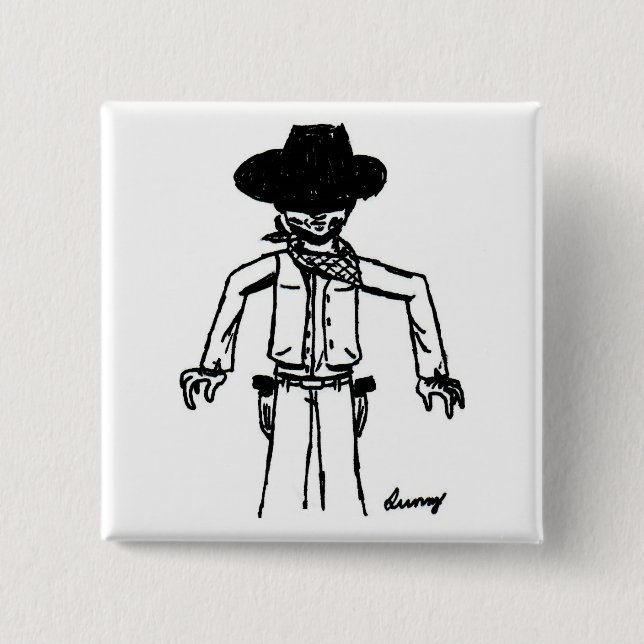 Cowboy Sketch Button (Vorderseite)