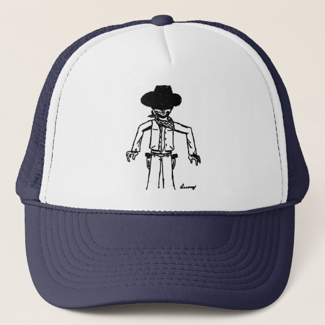 Cowboy Sketch Hat Truckerkappe (Vorderseite)