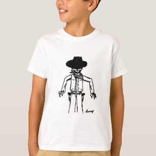 Cowboy Sketch Kids Basic T-Shirt - Plus de COULEUR