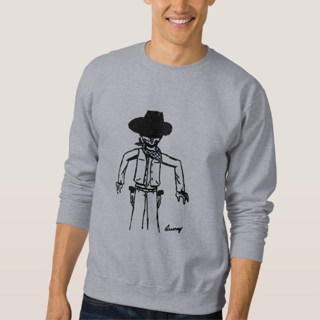 Cowboy Sketch Mens Sweatshirt (Vorderseite)