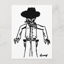 Cowboy Sketch Postcard Postkarte