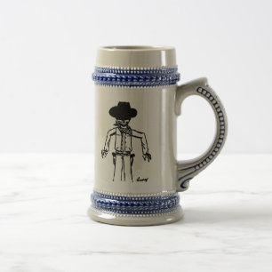 Cowboy Sketch Stein Bierglas