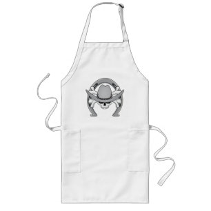 Cowboy Skull Horseshoe Lange Schürze
