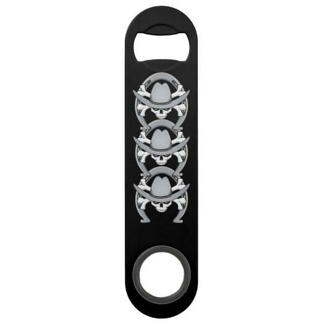 Cowboy Skull Horseshoe Speedflaschenöffner (Vorderseite)