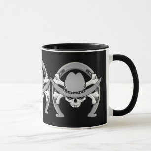 Cowboy Skull Horseshoe Tasse