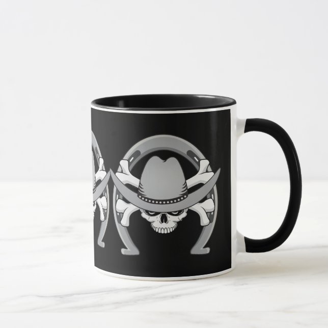 Cowboy Skull Horseshoe Tasse (Rechts)