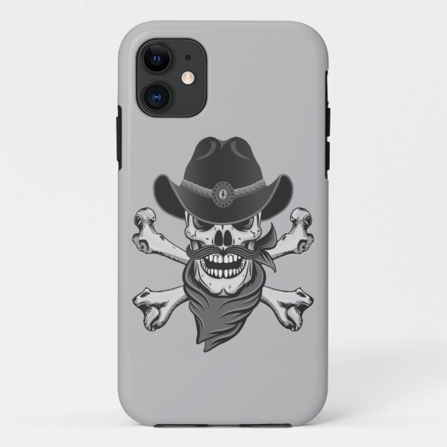 Cowboy Skull und Crossbones Case-Mate iPhone Hülle (Rückseite)