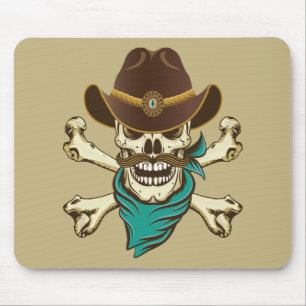 Cowboy Skull und Crossbones Mousepad