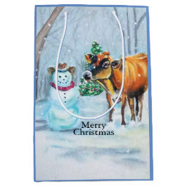 Cowboy Snowman & Cow Weihnachten Mittlere Geschenktüte